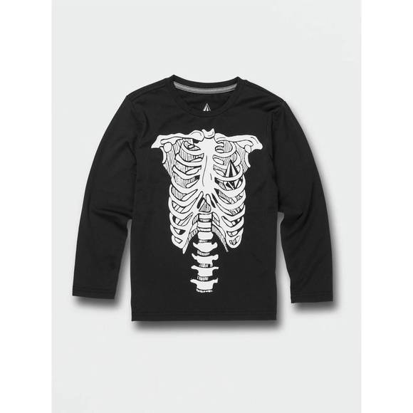 NEW VOLCOM men's skeleton long sleeve pullover rashguard in black - Picture 1 of 2